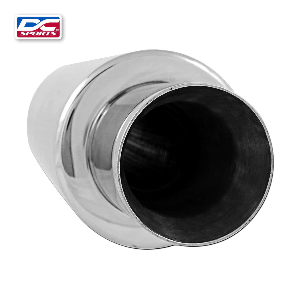 Polished Stainless Steel Performance Bolt-On Exhaust Muffler with Clamps and Adapters N10951
