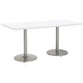 Multipurpose Table, Round Silver Base, Standard Height, White Y9508