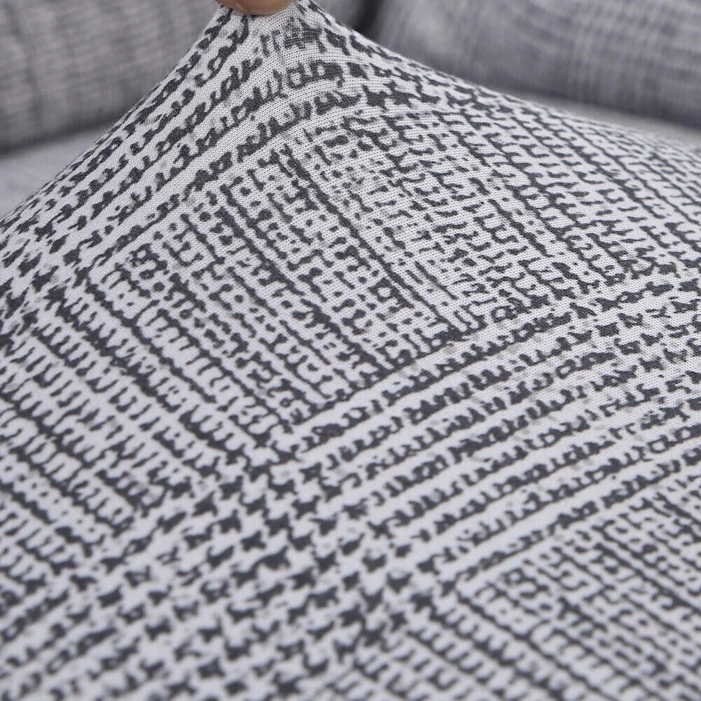 Gray Printed Stretch Sofa Cover Armchair Slipcover W122