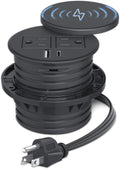 3 inch Desk Power Grommet with Wireless Charger, 2 Outlets and 2 USB, 6ft Extension Cord, Pack of 2 I9828