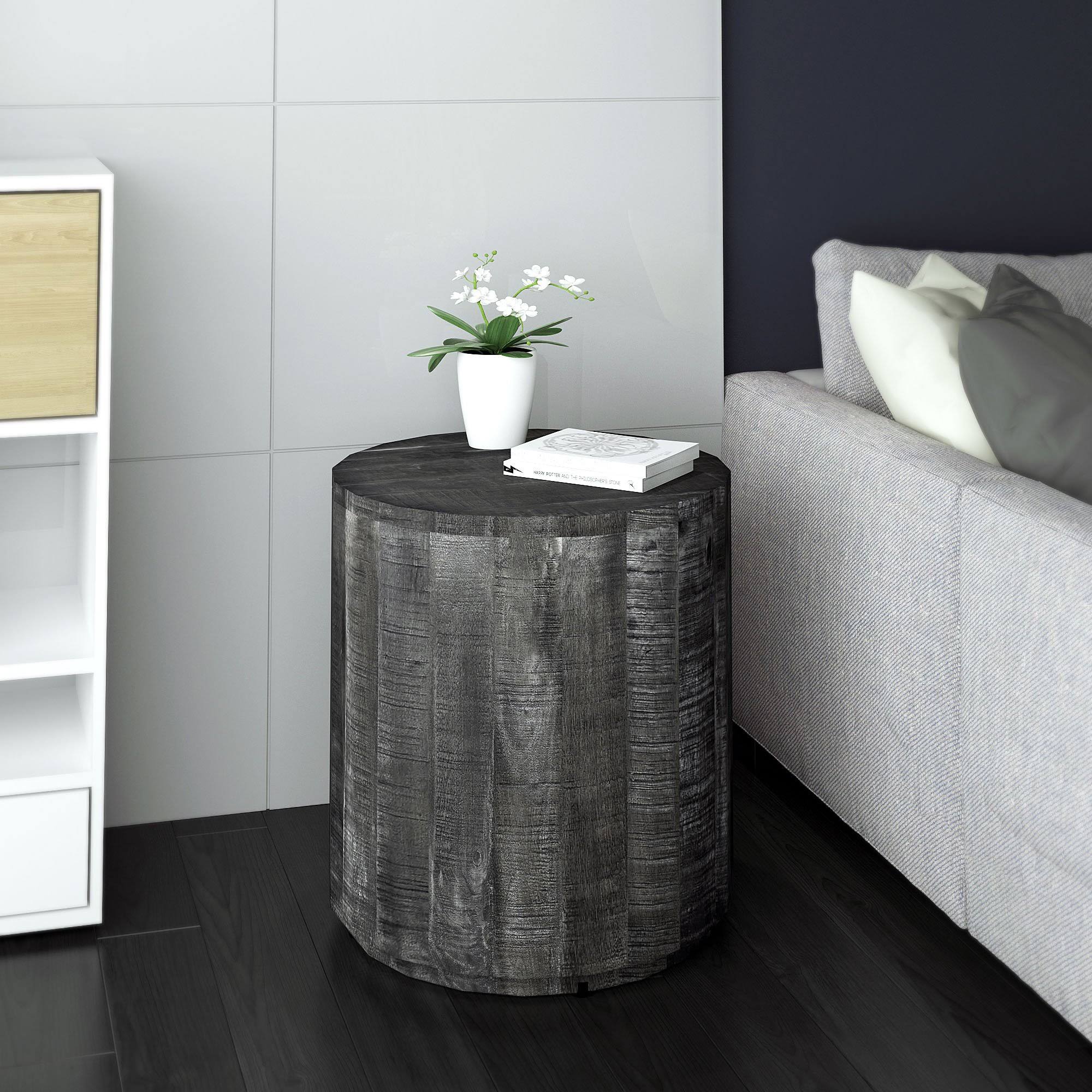 Distressed Grey Accent Table W172