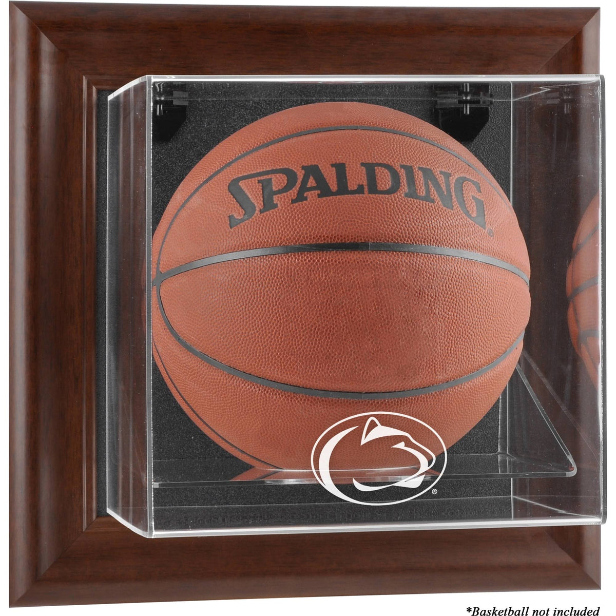Brown Framed Wall-Mountable Basketball Display Case K524