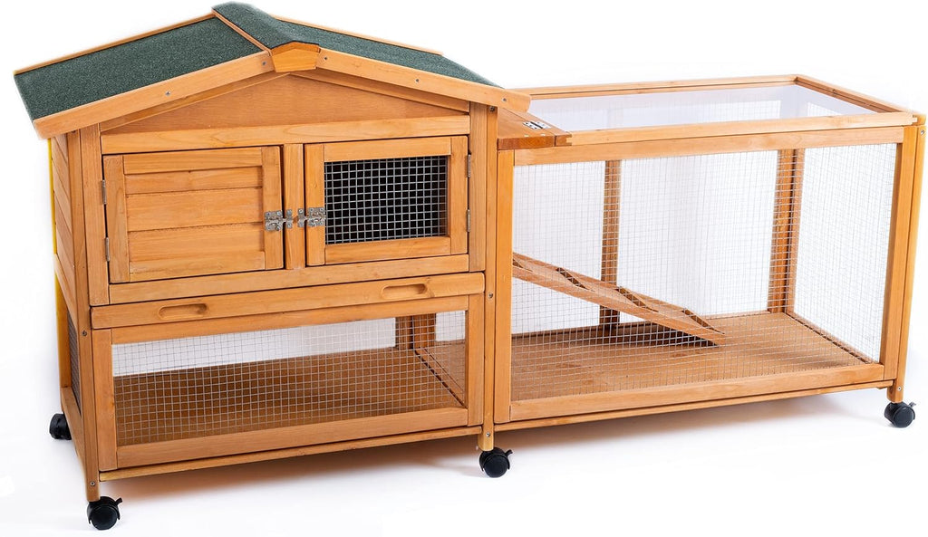 Rabbit Hutch with Waterproof Roof and Pull Out Trays H67613