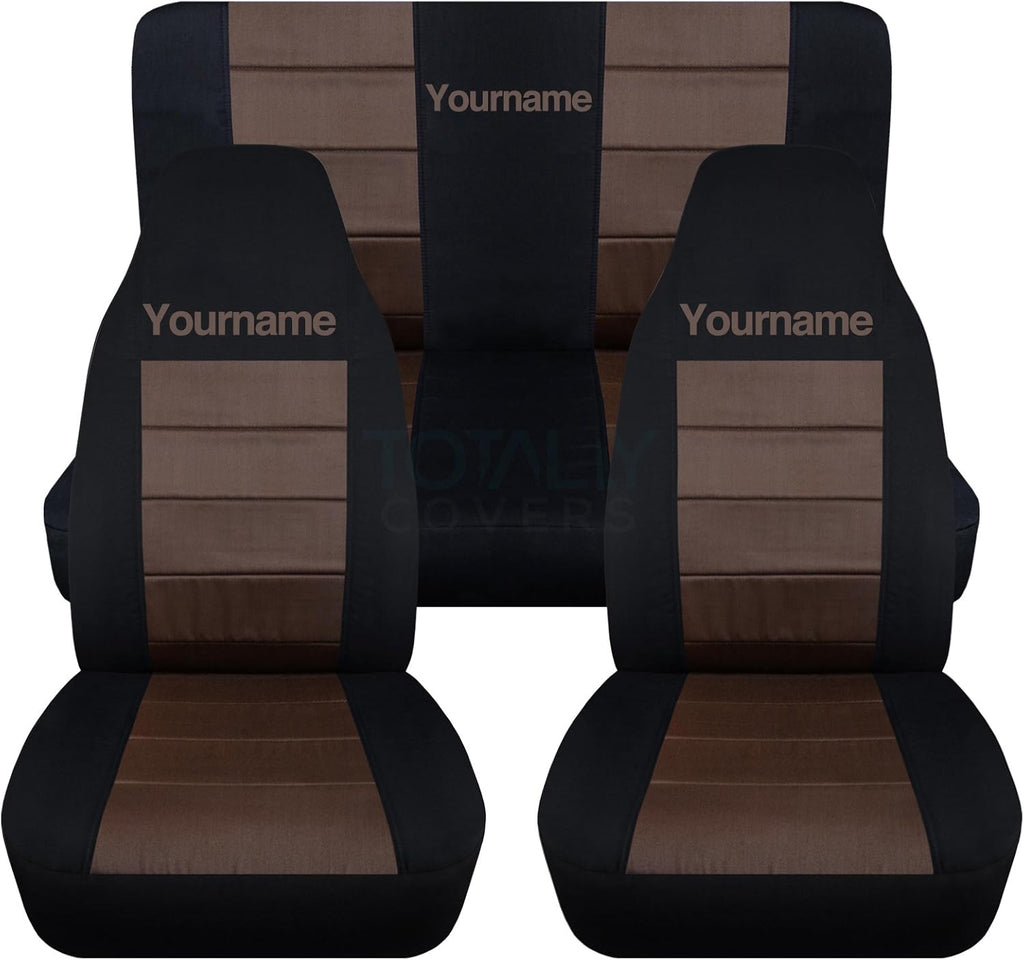 Black & Lime Green 2-Tone Full Set Seat Covers T4648