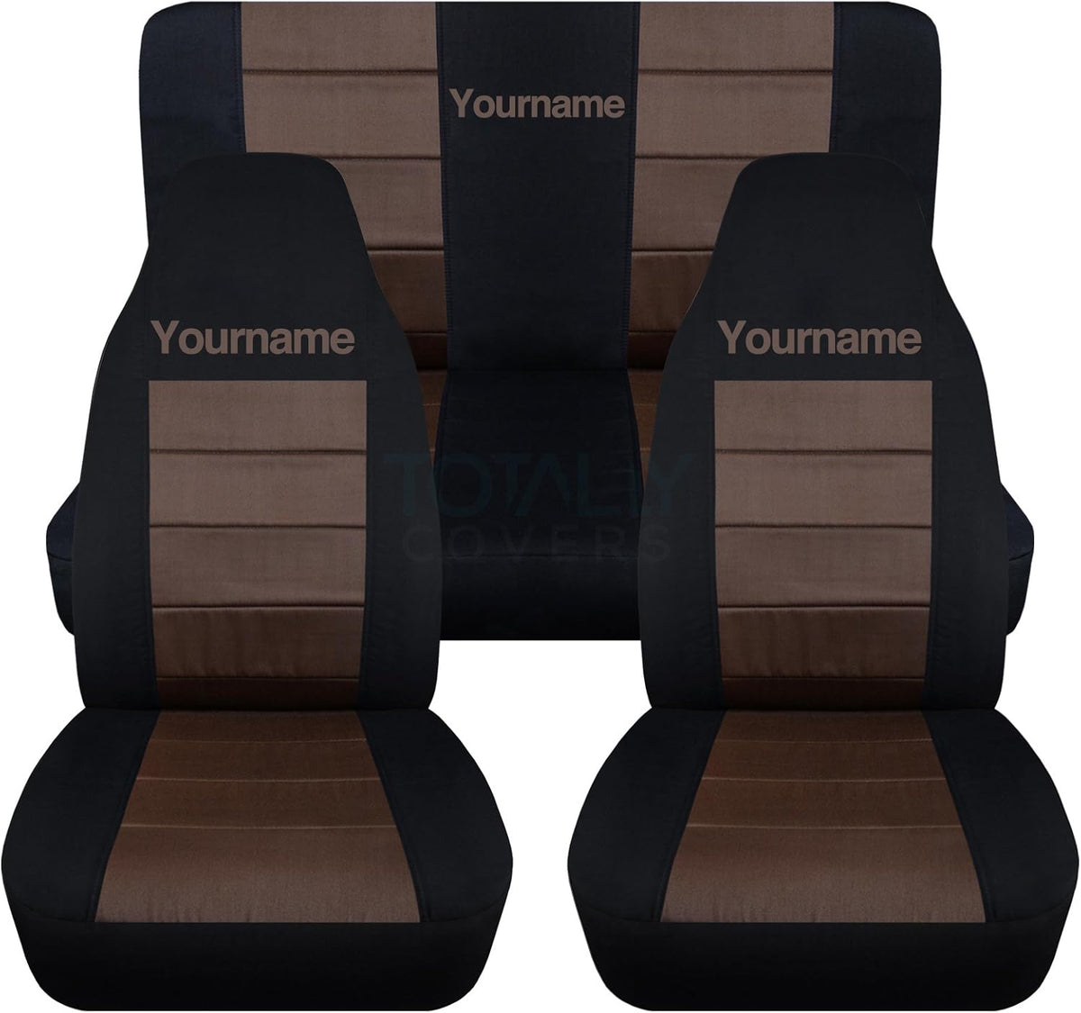Black & Lime Green 2-Tone Full Set Seat Covers T4648