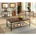 3-Piece Coffee and End Table Set, Dark Oak C9876
