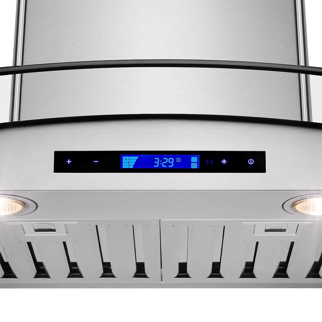 30 in. Convertible Wall Mount Range Hood in Stainless Steel with Remote and Carbon Filter T6423