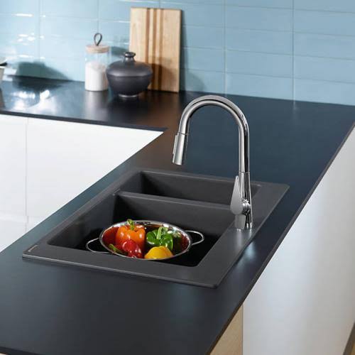 Chrome Single Lever Kitchen Faucet with Pull-Out Spray D96507