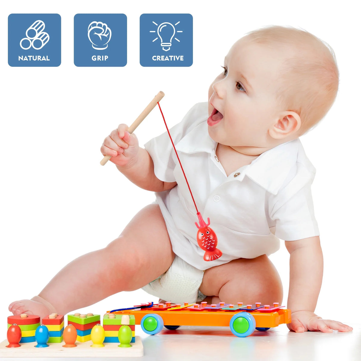 Magnetic Fishing Toys with Wooden Poles G780