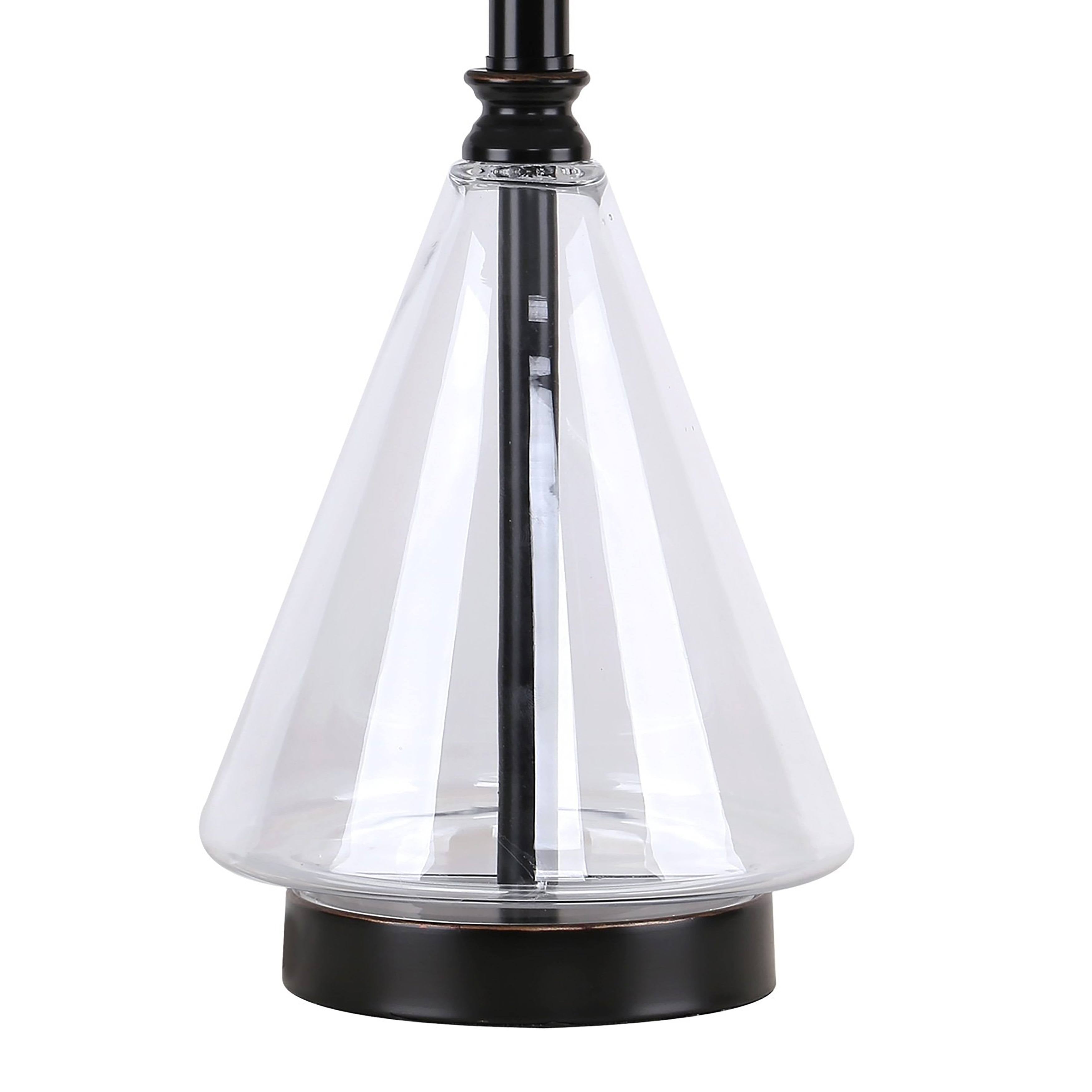 Set of 2 Glass Accent Lamps with Brass Accents N621810