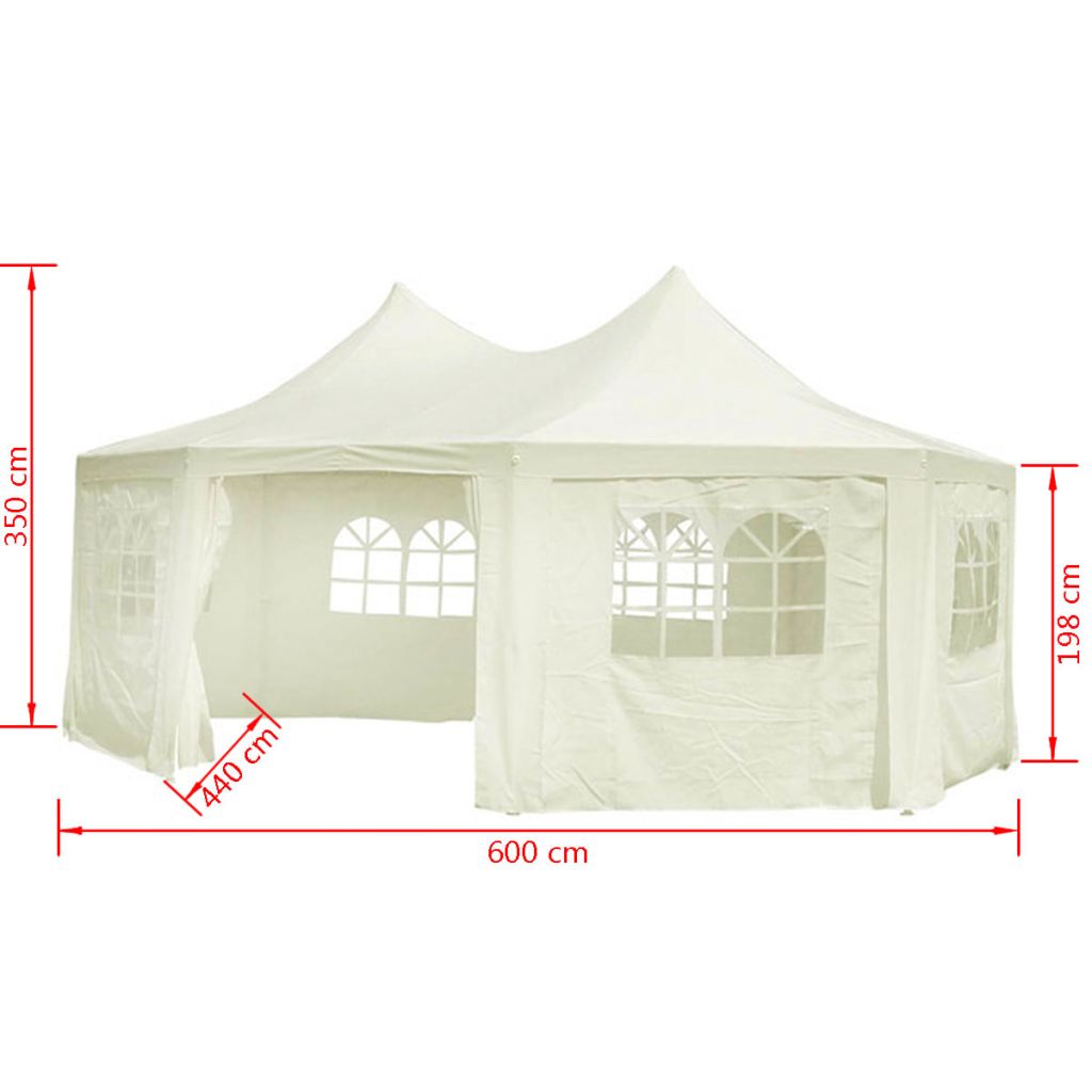 Octagonal Party Tent with 8 Sidewalls Cream White 20' x 15' x 12' T899