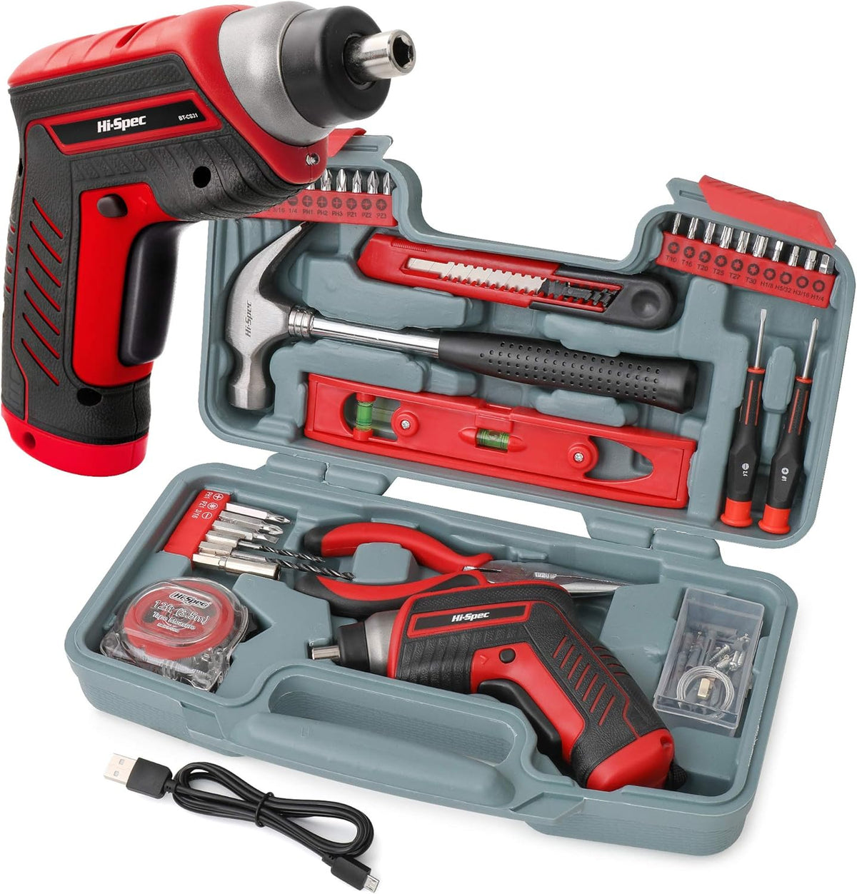 35 Piece Pink USB Electric Power Screwdriver & DIY Tool Kit Q51150