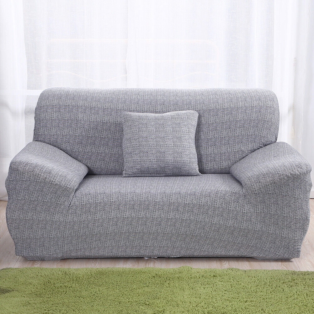 Gray Printed Stretch Sofa Cover Armchair Slipcover W122