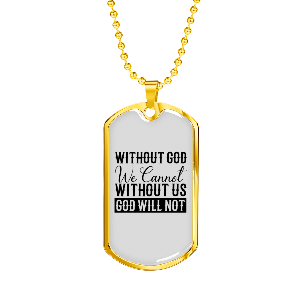 Christian Necklace Stainless Steel Dog Tag 24" Chain B174265