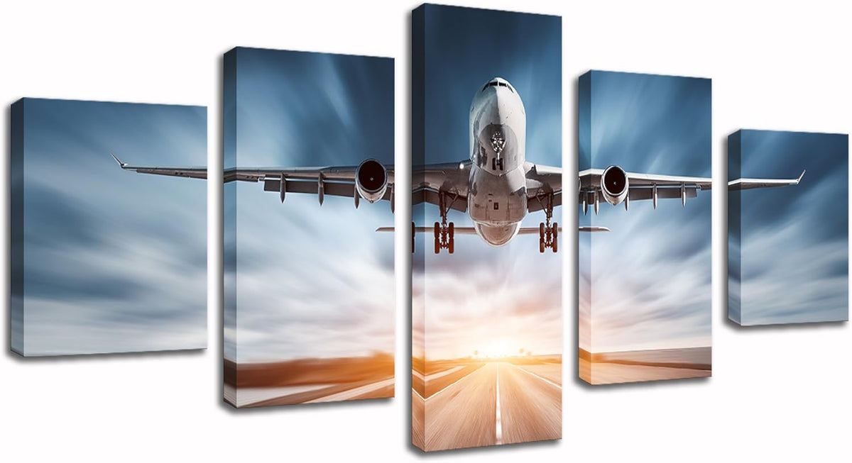 Xlarge 5 Panels Modern Wall Art Canvas Printed Stretched and Ready to Hang 32x60 in J94951