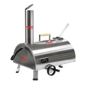 Silver Pizza Oven Portable Stainless Steel Wood Fired Pizza Maker with Built-in Thermometer Carry Bag B577523