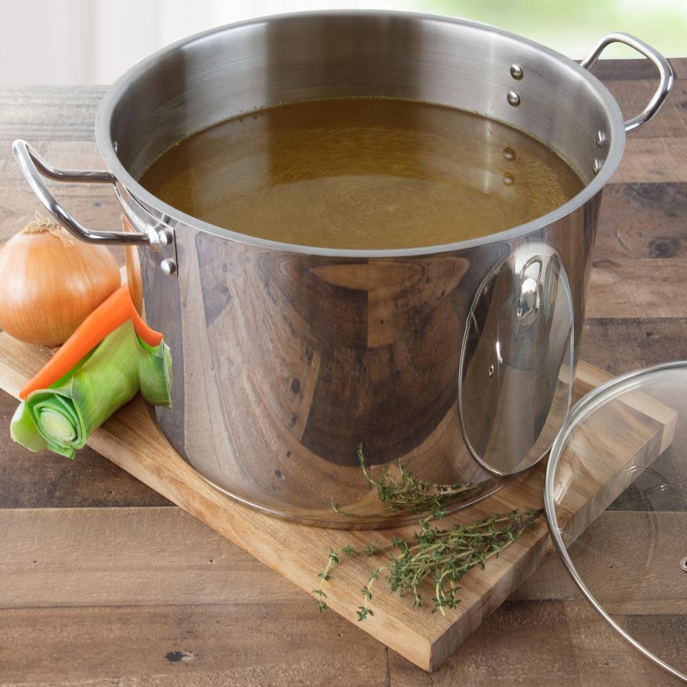 Polished Stainless Steel Stock Pot 20 Quart Y74451