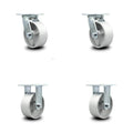 Semi Steel Cast Iron Swivel Top Plate Caster with 6" x 2" Silver Wheel & Top Lock Brake, Pack of 2 T687