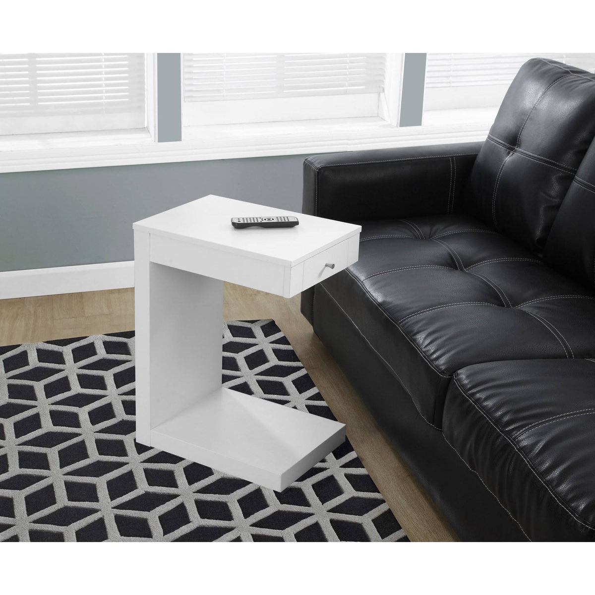 White Accent Table with Drawer A202