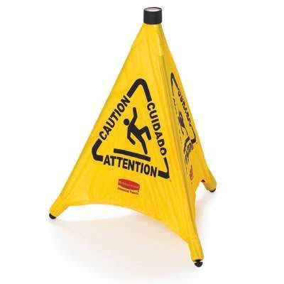 Yellow 3-Sided Fabric Safety Cone X19642