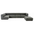 Gray Fabric Sectional Sofa & Ottoman C136374