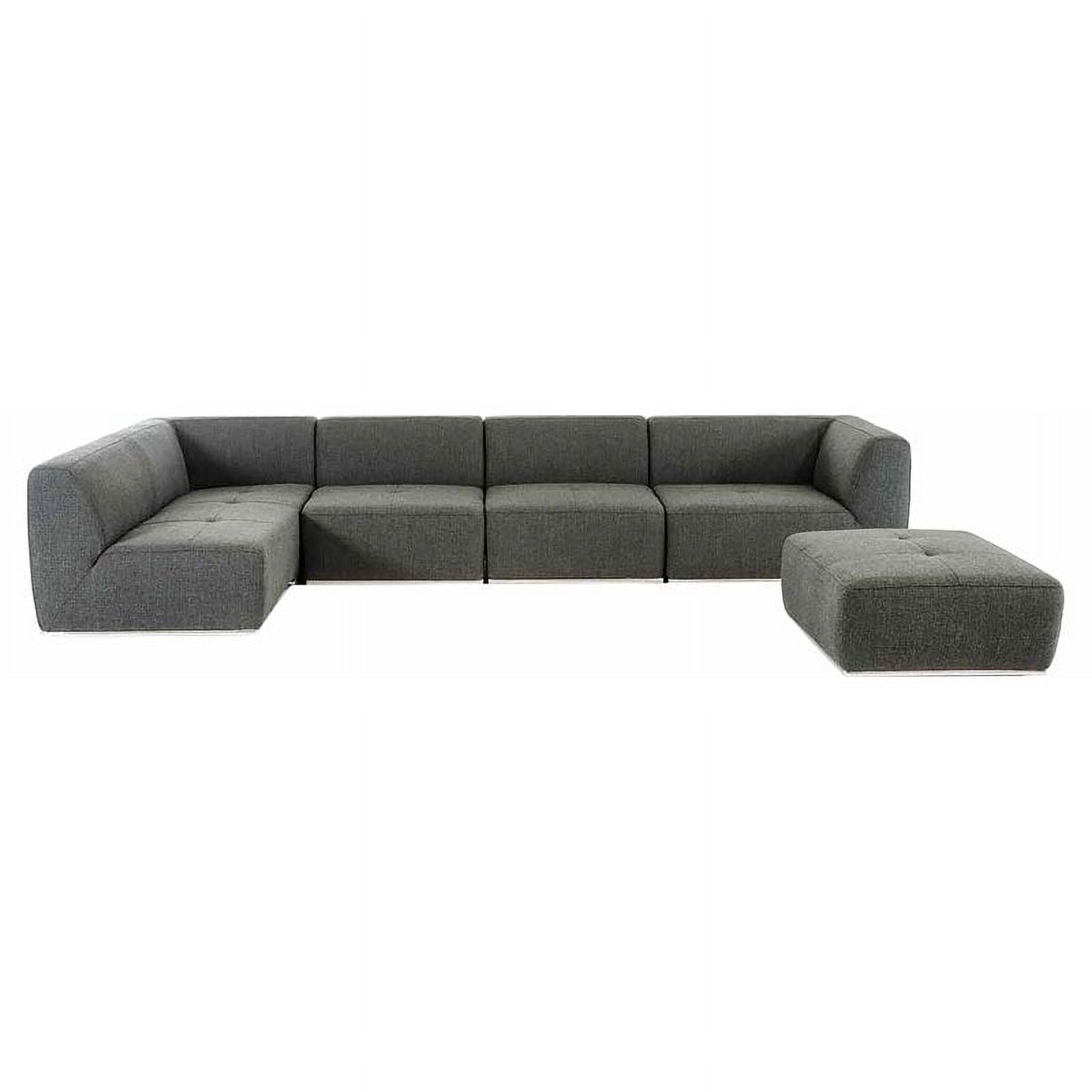 Gray Fabric Sectional Sofa & Ottoman C136374