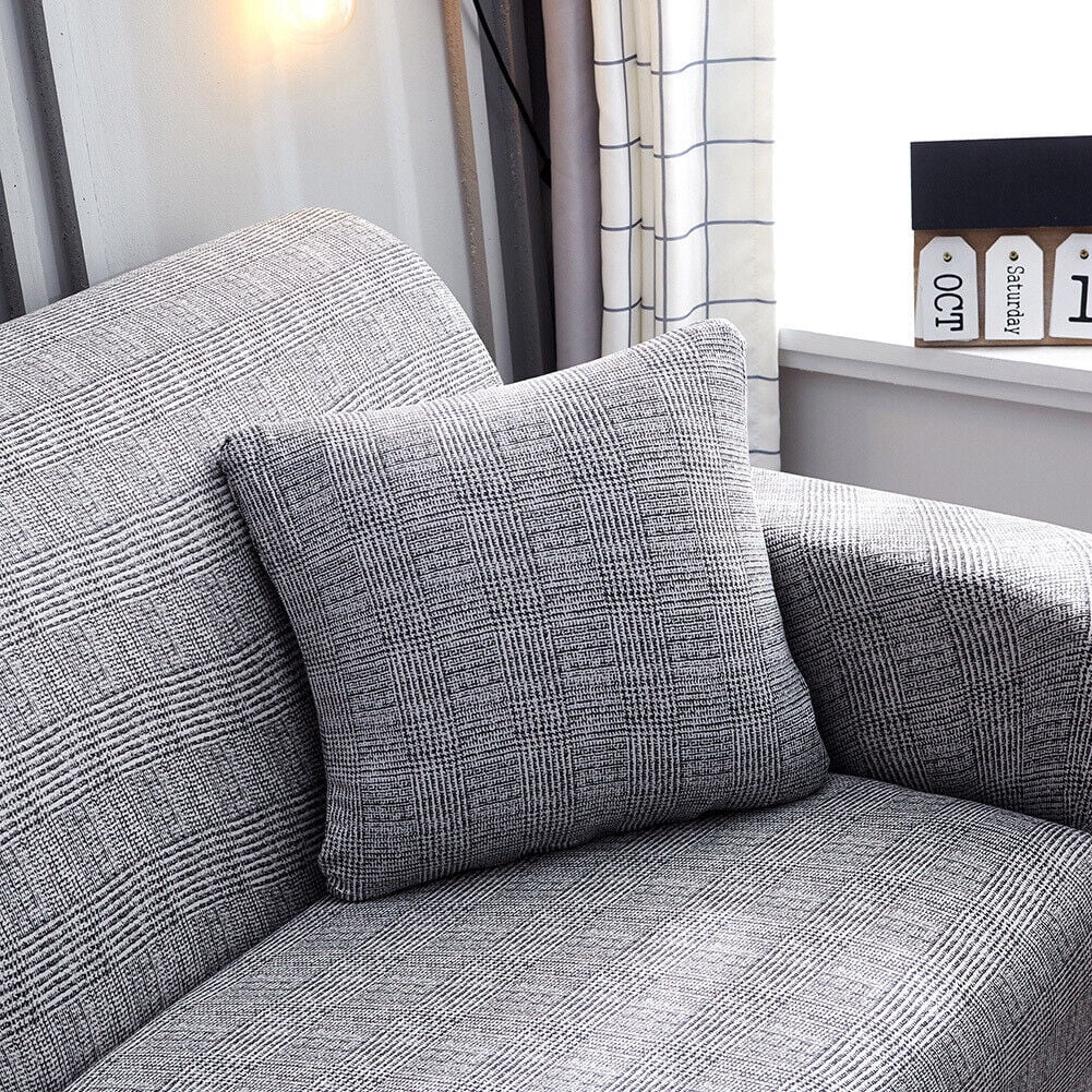 Gray Printed Stretch Sofa Cover Armchair Slipcover W122