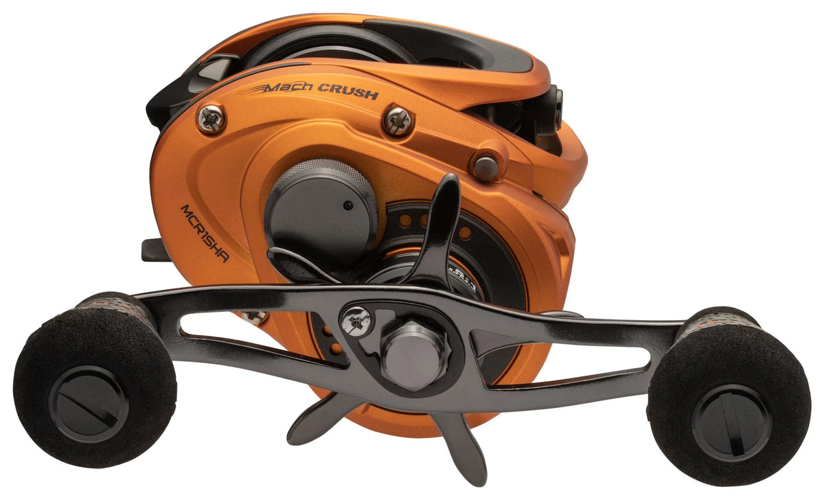 Orange Baitcast Fishing Reel, Right-Hand Retrieve, 7.5:1 Gear Ratio, 10 Bearing System L976301