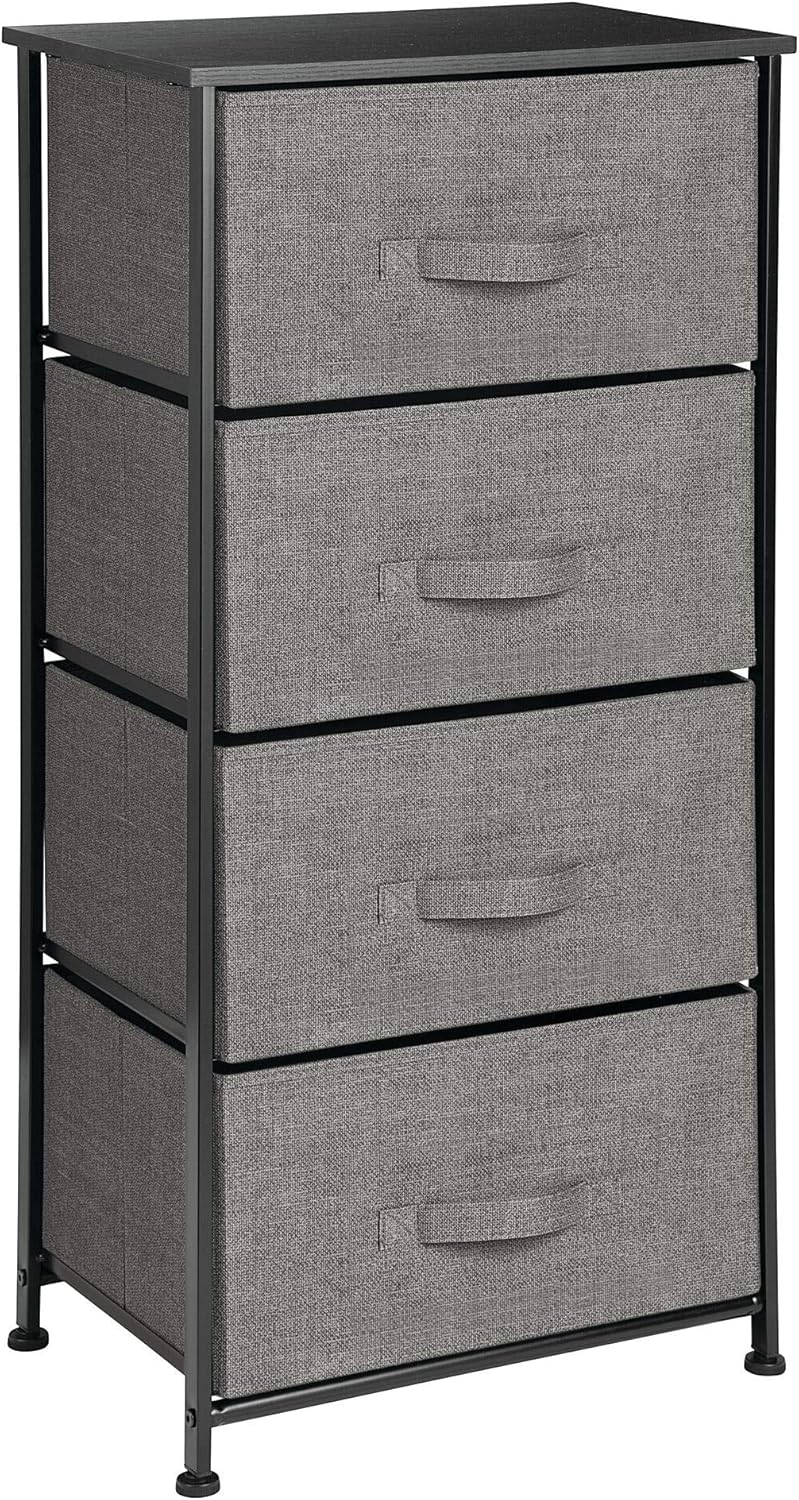 Charcoal Gray/black 4 Drawer Vertical Dresser Storage Tower B780