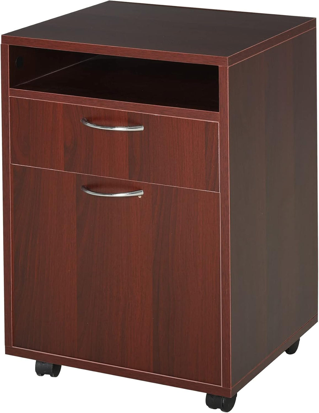 Black Mobile File Cabinet with Lockable Drawer N451