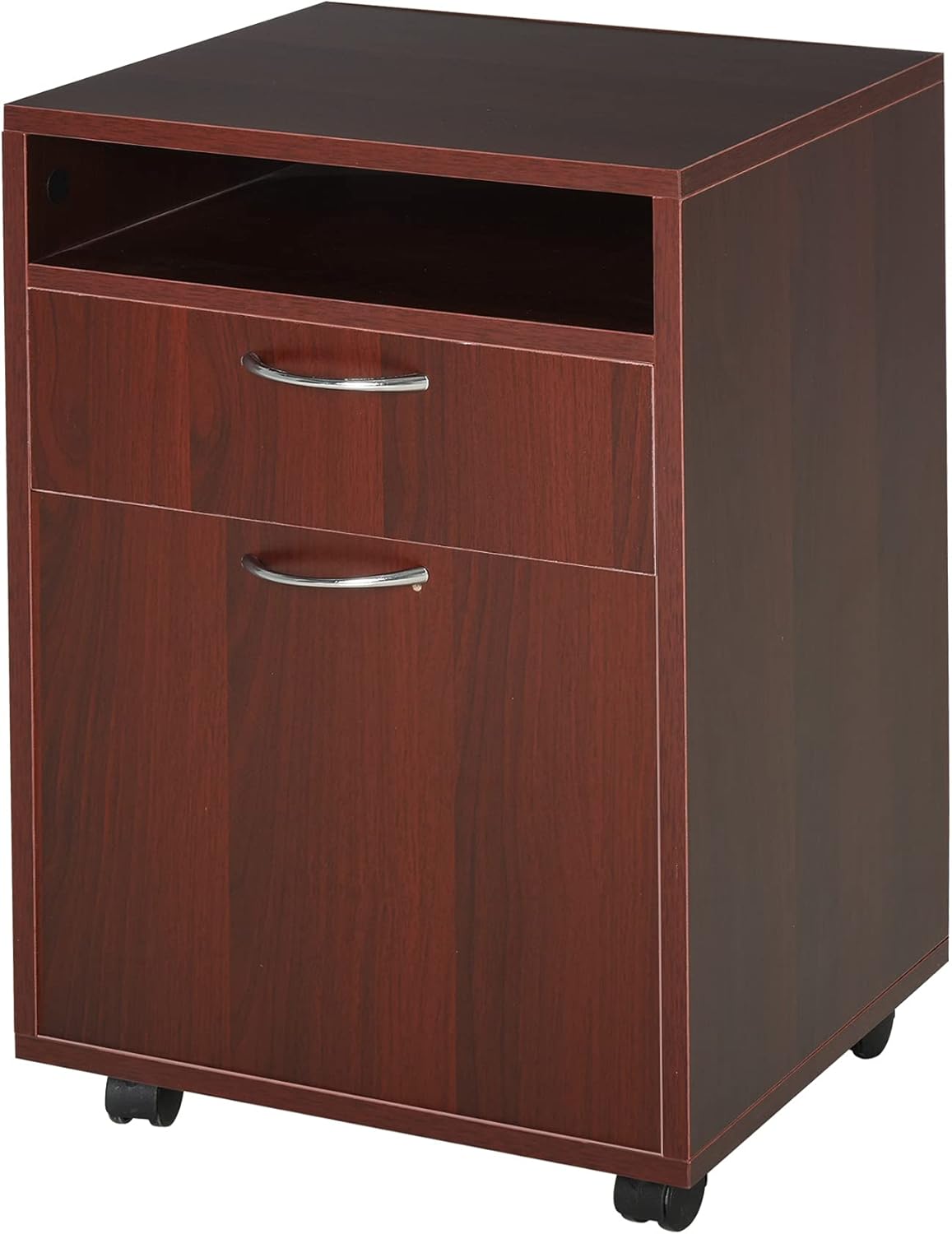 Black Mobile File Cabinet with Lockable Drawer N451