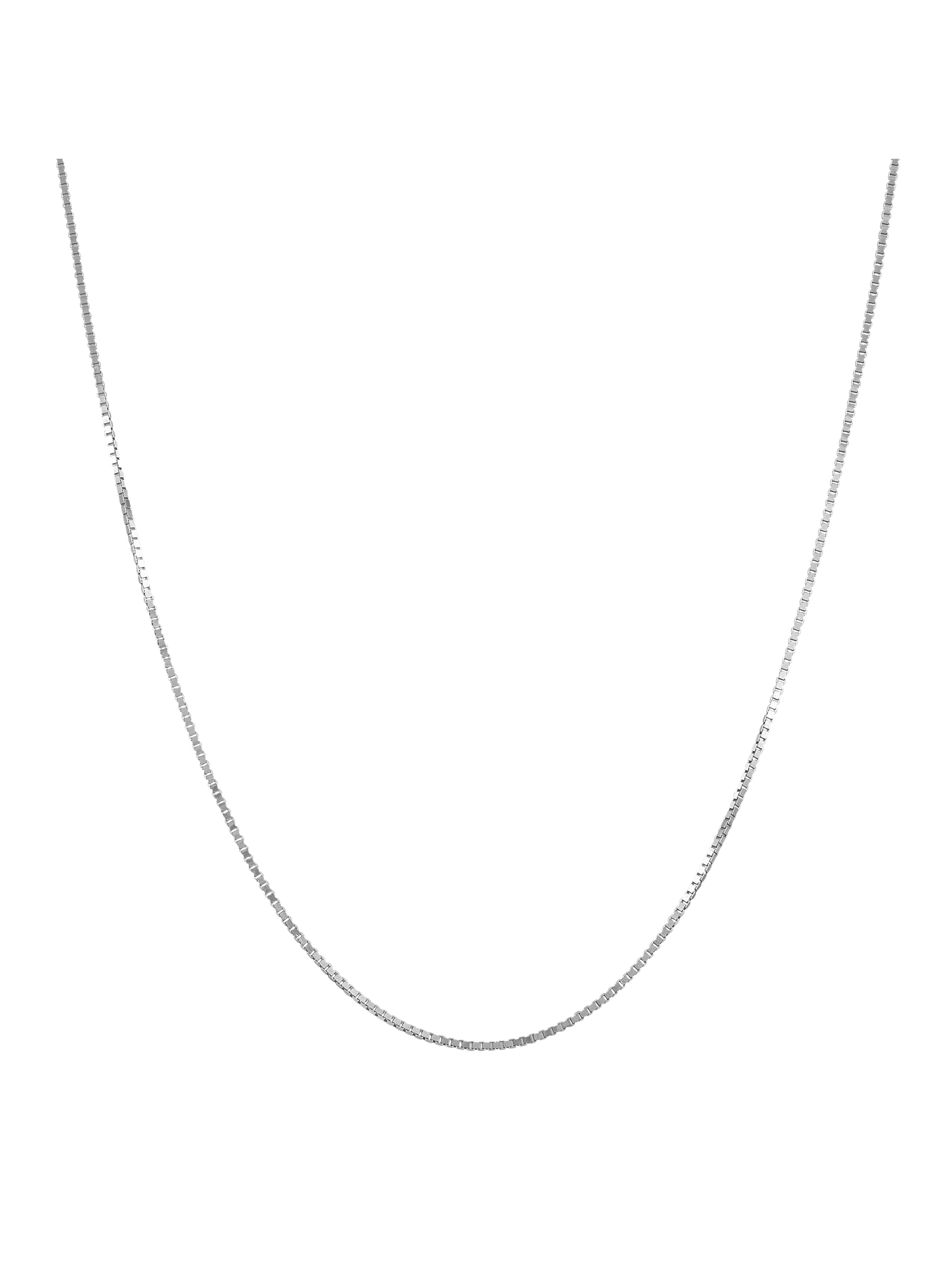 14kt White Gold .7mm Box Chain Necklace, 18" A467