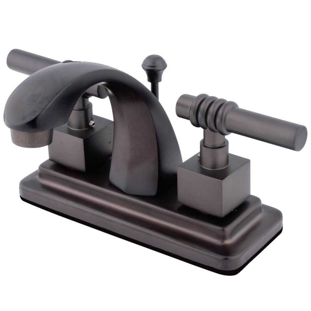 4x22 Centerset Two Handle Lavatory Faucet with Brass Pop-Up Oil Rubbed Bronze Q180