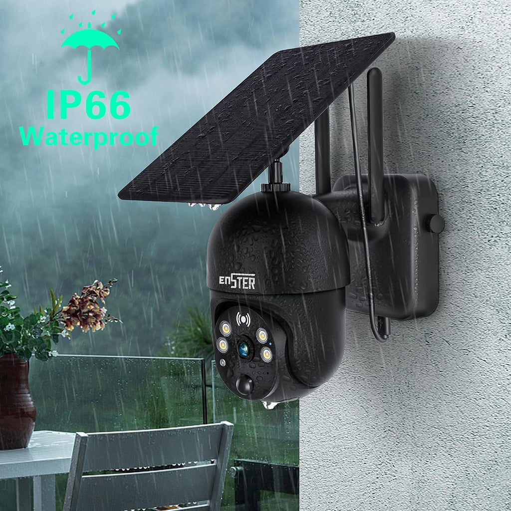 Wireless WiFi 360° PTZ 15000mAh Battery Powered Security Camera with Spotlight, 1080P Color Night Vision, PIR Motion Detection, 2 Way Audio, IP65 A165
