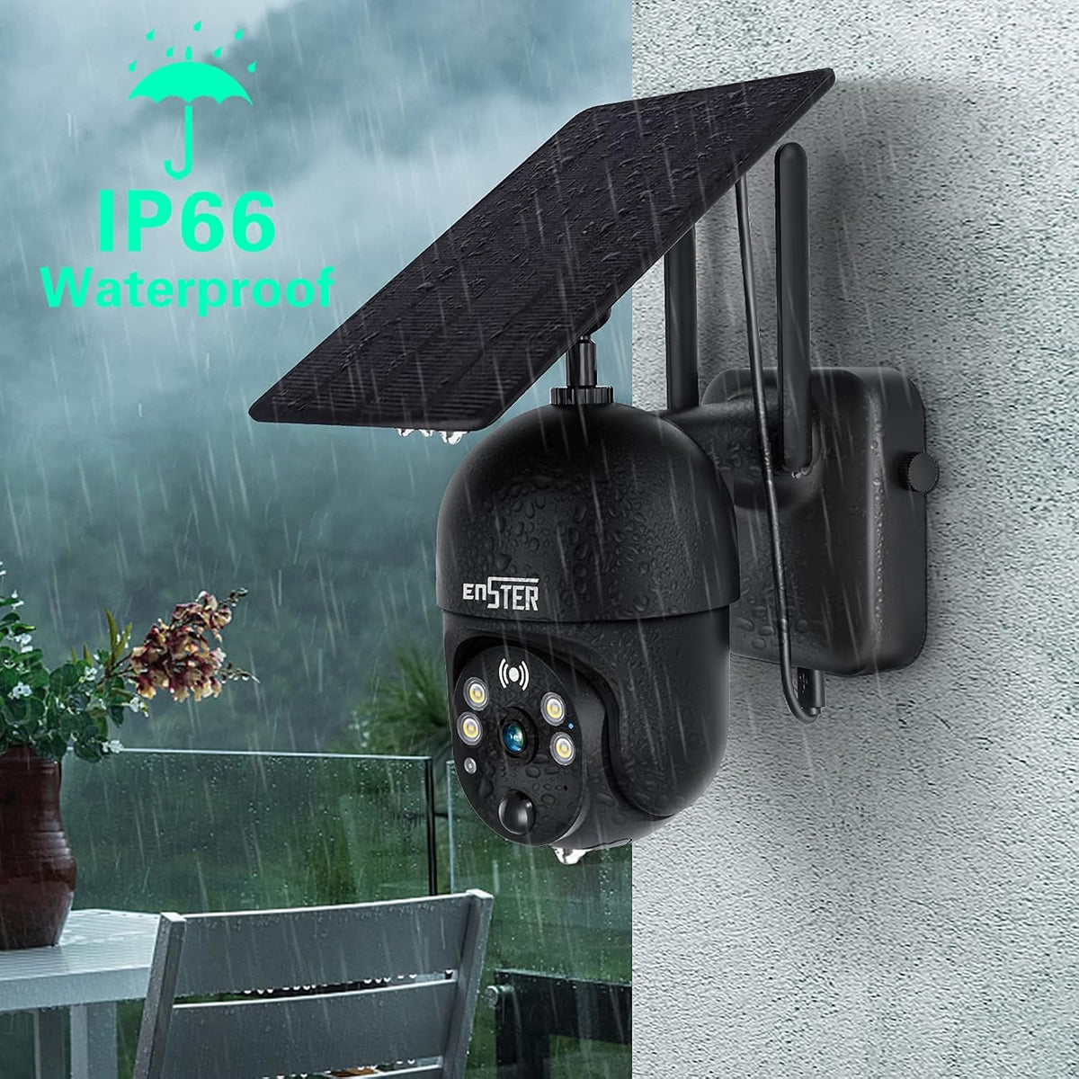 Wireless WiFi 360° PTZ 15000mAh Battery Powered Security Camera with Spotlight, 1080P Color Night Vision, PIR Motion Detection, 2 Way Audio, IP65 A165