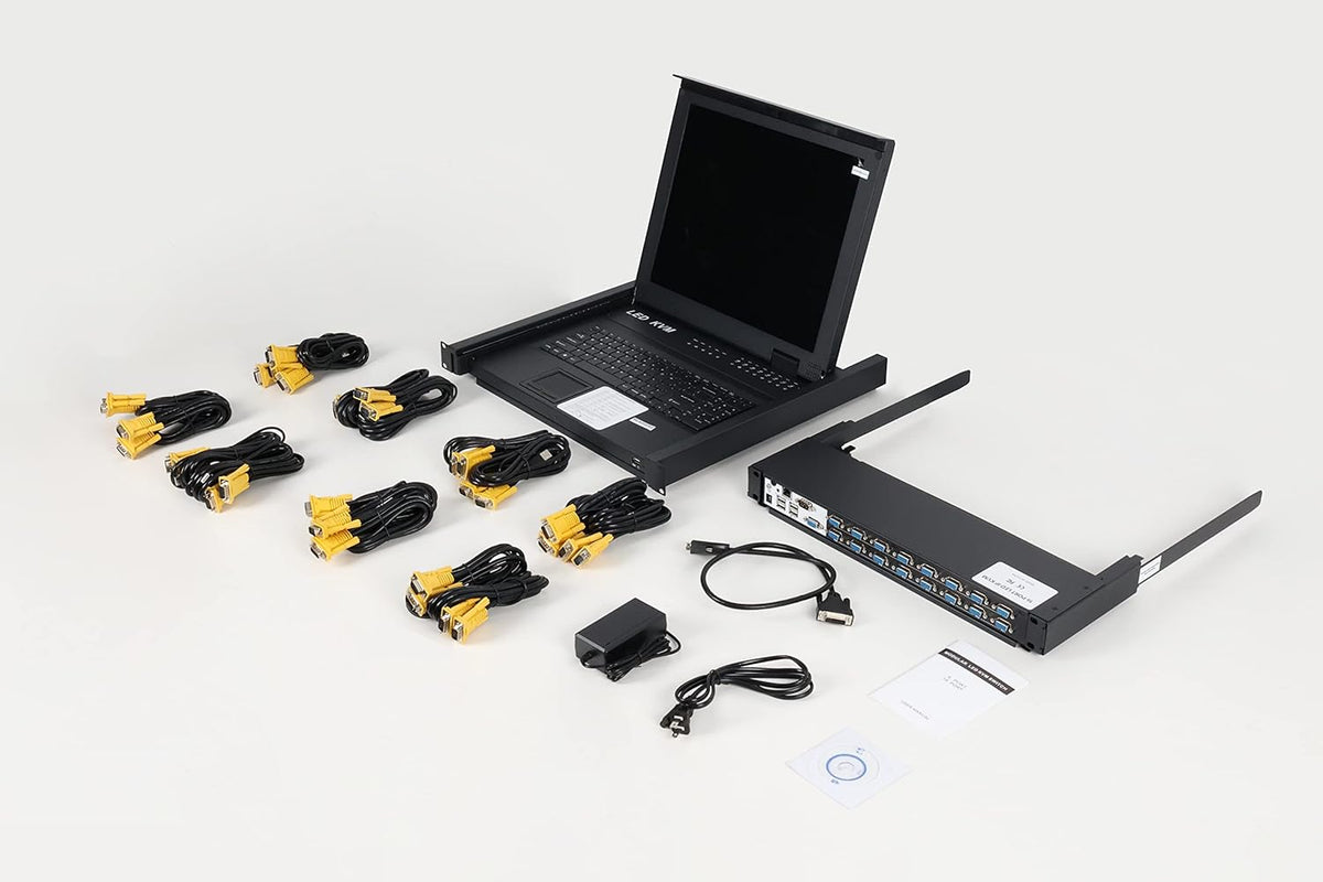 16 Port Rack Mount KVM Console Switch with 17 inch LCD Monitor U909