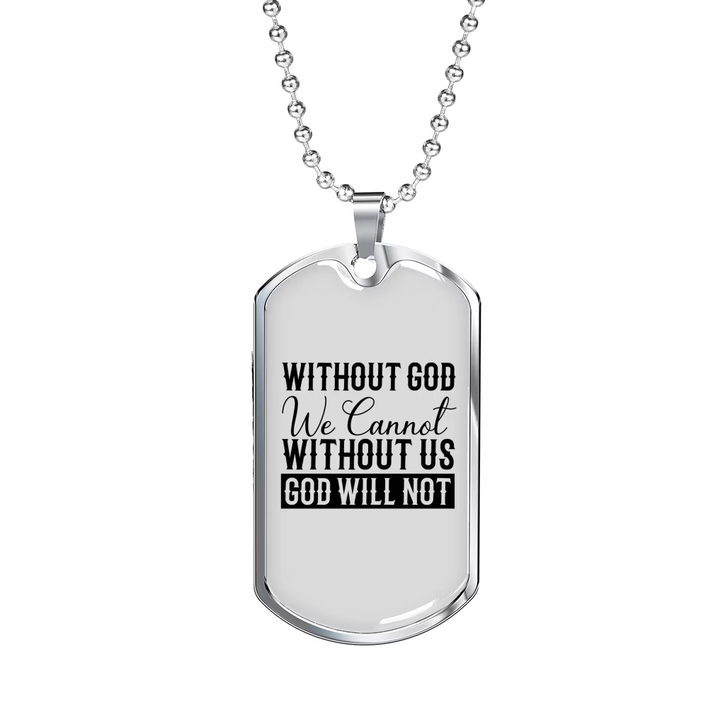 Christian Necklace Stainless Steel Dog Tag 24" Chain B174265