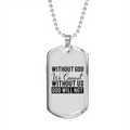 Christian Necklace Stainless Steel Dog Tag 24" Chain B174265