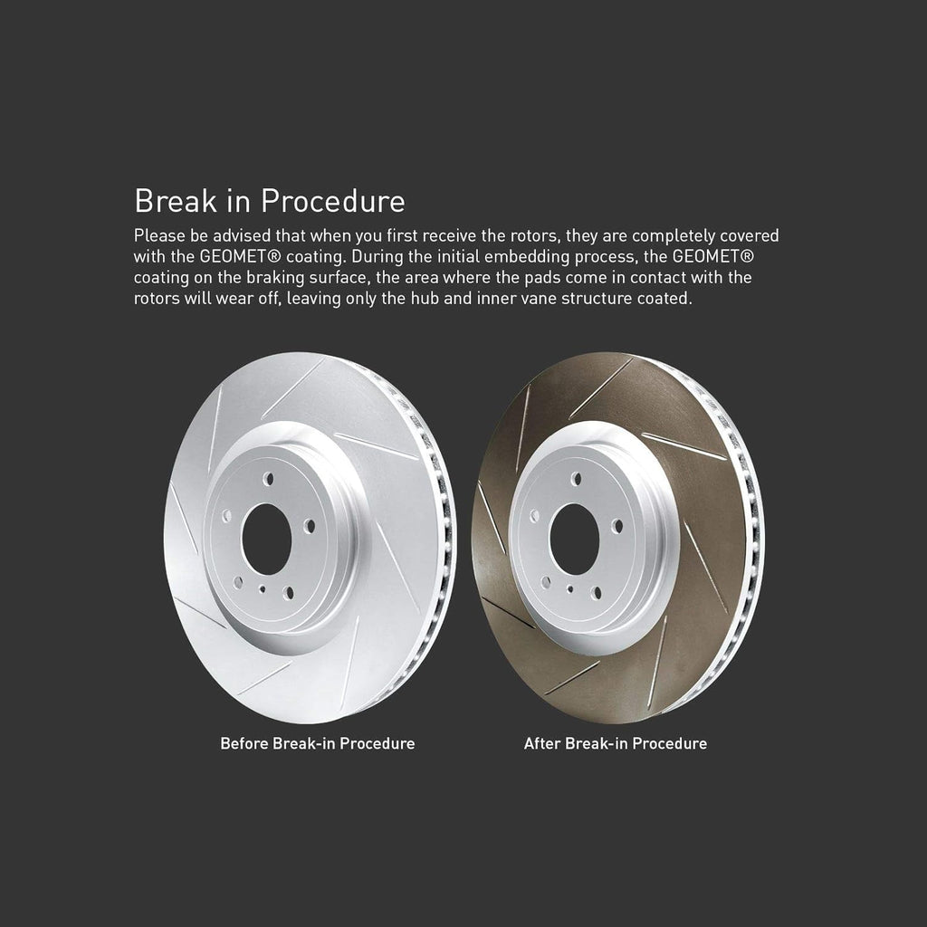 Carbon Series Front Diamond Slotted Brake Rotors with Ceramic Brake Pads X479917