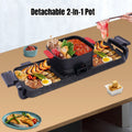 2 In 1 Electric Hotpot Pot with Grill Dual Indoor BBQ Black O107651