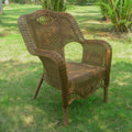 Mocha Tan Resin Wicker Outdoor Dining Chair T5323