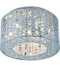 LED Polished Chrome Flush Mount Ceiling Light with Clear & White Bulb G9809