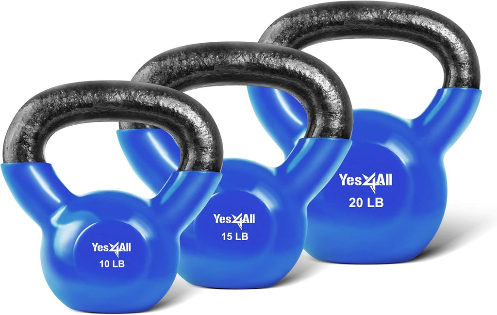 Vinyl Coated Kettlebell Set of 2, 25, 30, 35, 45, 60, 70, 105 lbs C561177