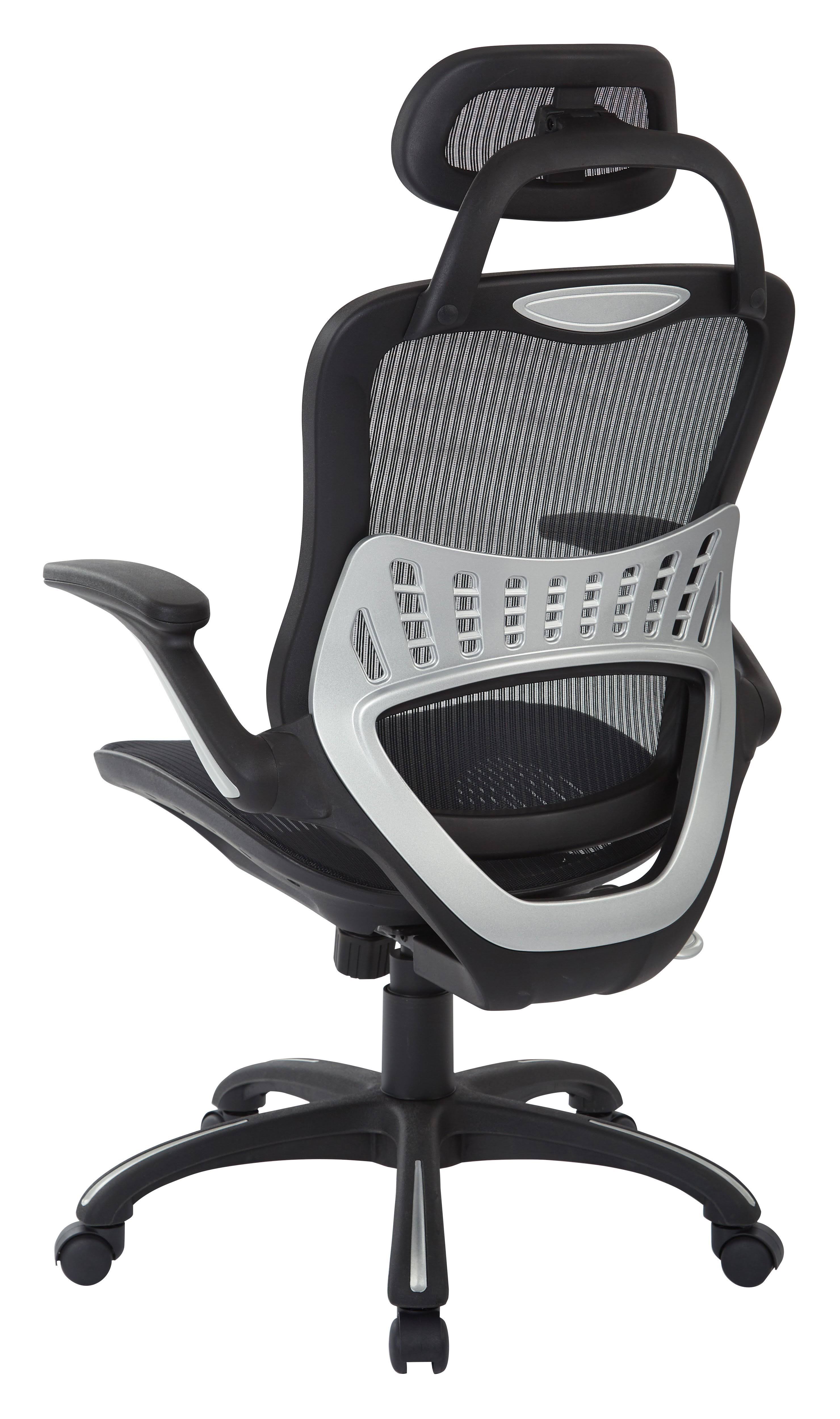 Black Vertical Chair with Nylon Arms and Headrest B309