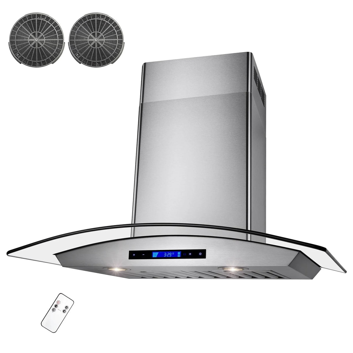 30 in. Convertible Wall Mount Range Hood in Stainless Steel with Remote and Carbon Filter T6423