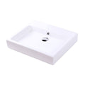 White Rectangular Wall Mount Bathroom Sink with Overflow E332