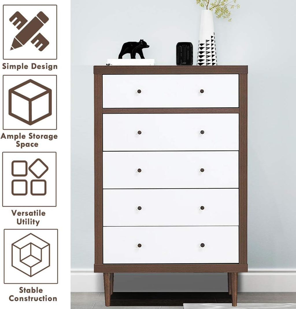 Antique-Style Wooden Drawer Dresser Storage Cabinet W957