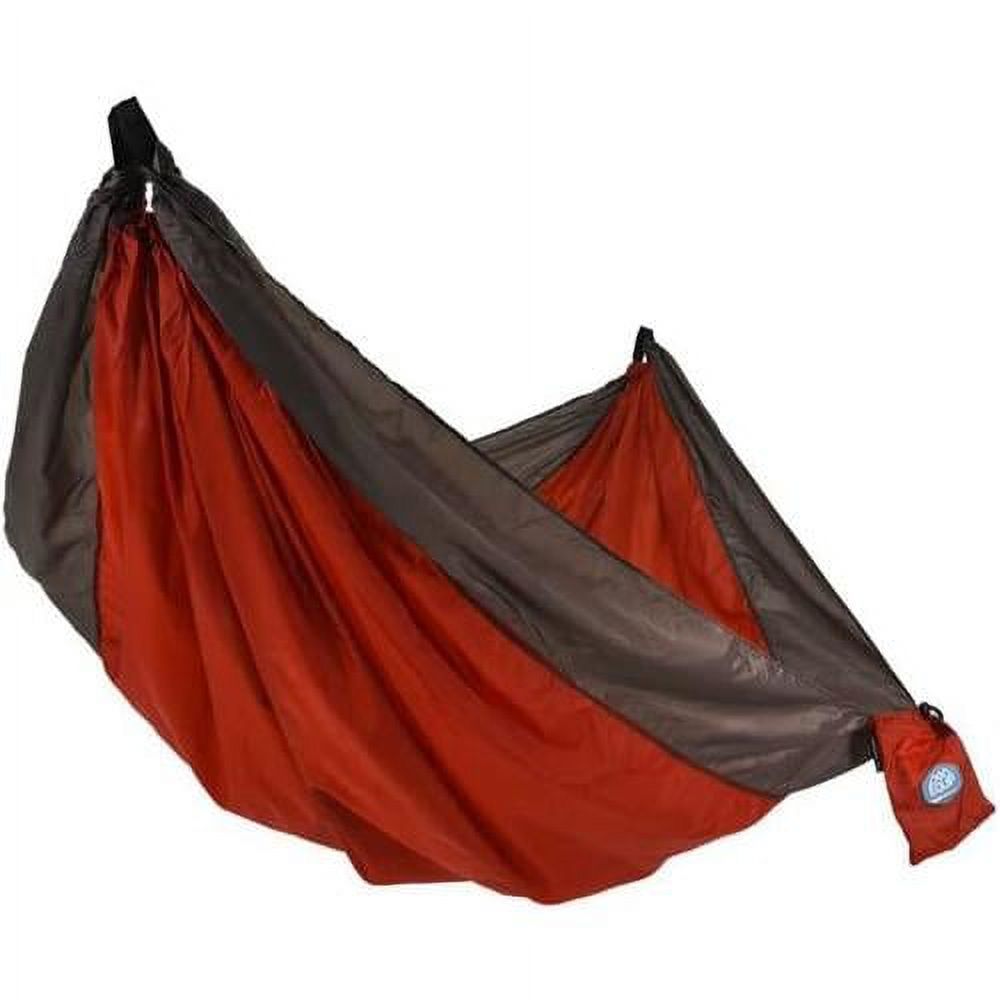 Lightweight Portable Nylon Camping Hammock, 1 Person Red And Taupe B89412