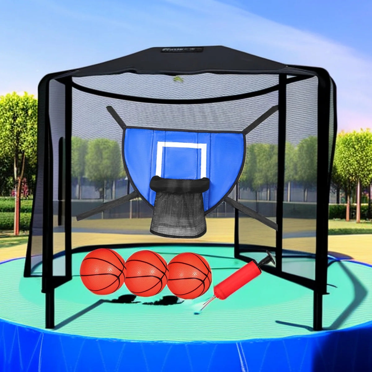 Basketball Hoop for Trampoline with Connection Ropes O52994