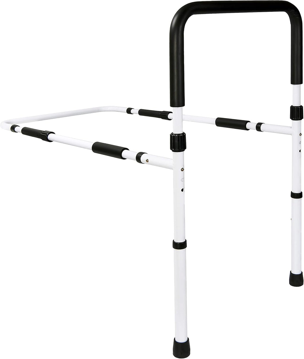 Adjustable Bed Assist Rail Grab Bar, White/Black, Pack of 2 Q262729